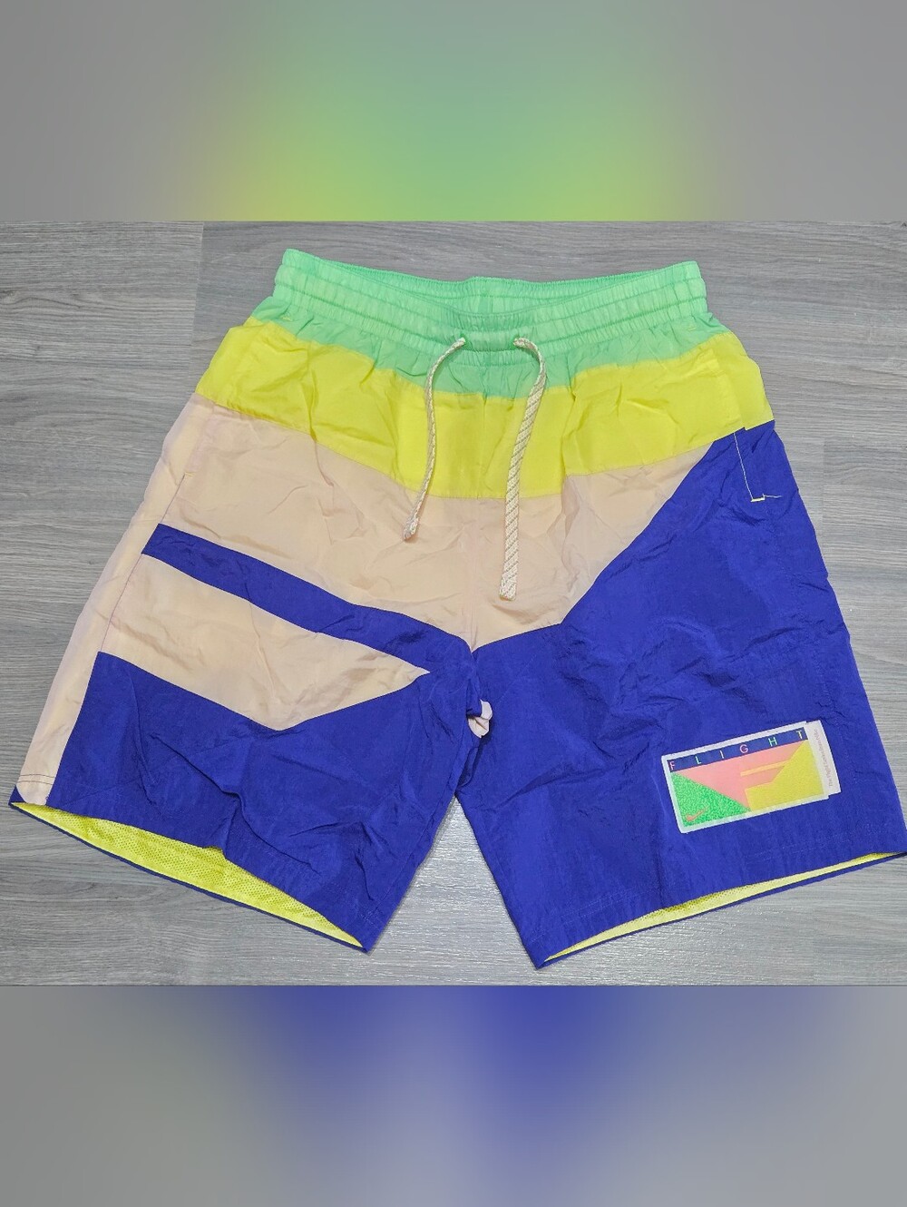 Nike Colorblock Swim Board Shorts Flight Series Lined Mens Large Size 32 W